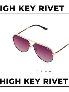 Quay Australia High Key Rivet Sunglasses - Purple Gradient Lenses